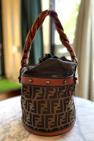 FENDI  Zucca Canvas Palazzo Bucket Bag