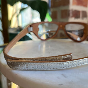 CELINE SILVER LEATHER SUNGLASSES