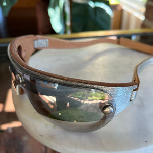 CELINE SILVER LEATHER SUNGLASSES