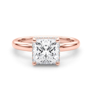 HIDDEN HALO PRINCESS CUT CENTER SINGLE ROW