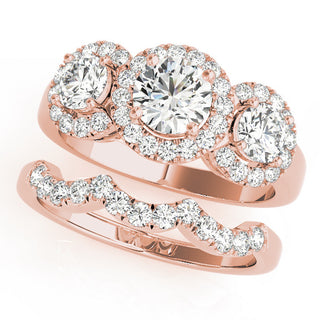 ENGAGEMENT RINGS 3 STONE ROUND