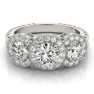 ENGAGEMENT RINGS 3 STONE ROUND