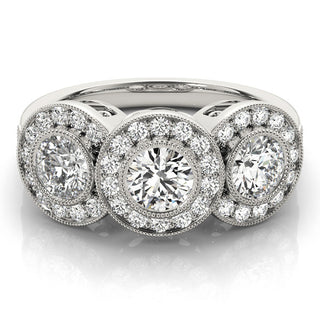 ENGAGEMENT RINGS 3 STONE ROUND