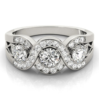 ENGAGEMENT RINGS 3 STONE ROUND