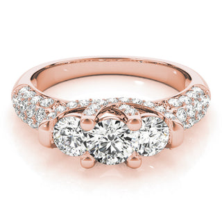 ENGAGEMENT RINGS 3 STONE ROUND