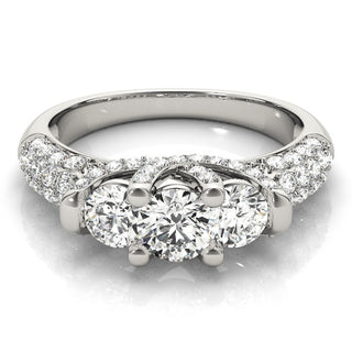 ENGAGEMENT RINGS 3 STONE ROUND