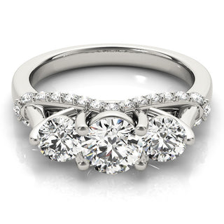 ENGAGEMENT RINGS 3 STONE ROUND