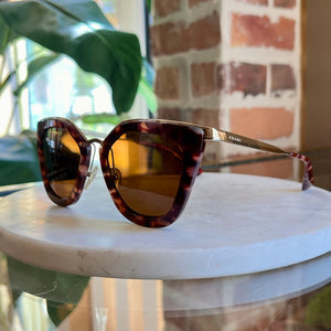 PRADA SPR53S Brown Tortoise Shell Acetate Sunglasses