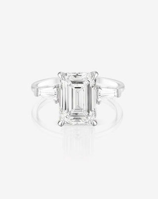 3.09 Tapered Baguettes with Emerald Cut in the Whisper Thin® Three Stone