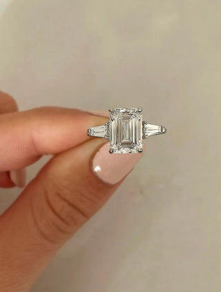 3.09 Tapered Baguettes with Emerald Cut in the Whisper Thin® Three Stone