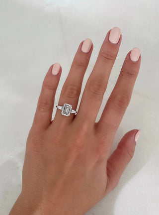 3.09 Tapered Baguettes with Emerald Cut in the Whisper Thin® Three Stone