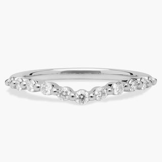 Floating Curved Diamond Wedding Ring In 14k White Gold (1/4 Ct. Tw.)