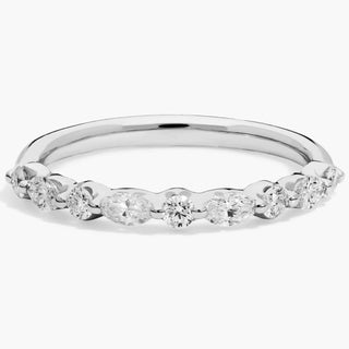 Floating Marquise And Round Anniversary Ring In 14k White Gold (1/2 Ct. Tw.)