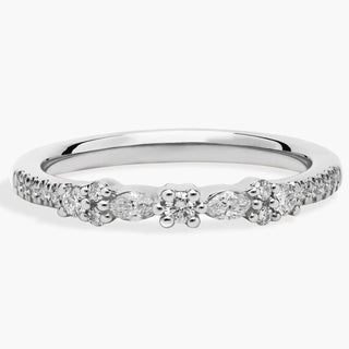 Marquise And Round Bow Diamond Ring In 14k White Gold (1/5 Ct. Tw.)