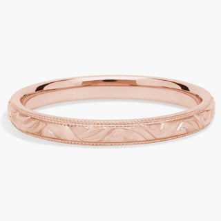 Milgrain Swirl Stackable Ring In 14k Rose Gold (2mm)