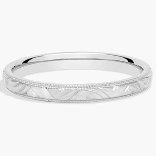 Milgrain Swirl Stackable Ring In 14k White Gold (2mm)