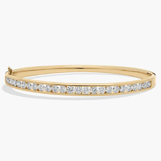 14k Yellow Gold Lab-Grown Diamond Channel-Set Bangle Bracelet (3 Ct. Tw.)