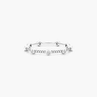 Petite Station Diamond Ring in 14K White Gold