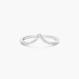 The Deep V diamond ring in 14K white gold