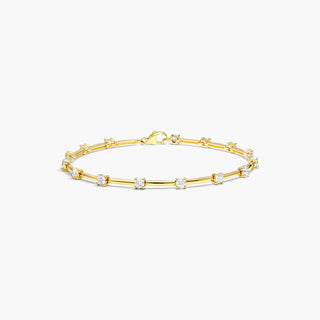 Lab-Grown Diamond Station Dash Bracelet in 14K Yellow Gold