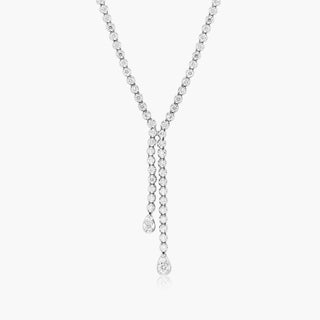 Necklace with Lariat Diamonds in 14K White Gold