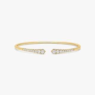 Diamond Arrowhead Cuff Bracelet in 14K Yellow Gold.