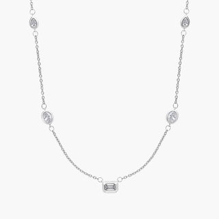 Small Exquisite Diamond Necklace in 14k White Gold (1/2 Carat Total Weight)