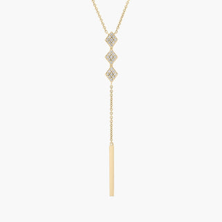 14k Yellow Gold Diamond Kite "Y" Necklace (1/16 Ct. Tw.)