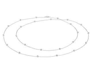 Cushion-Cut Bezel Diamond Necklace in 18k White Gold, Fancies By The Yard (4 1/2 Ct. Tw.)