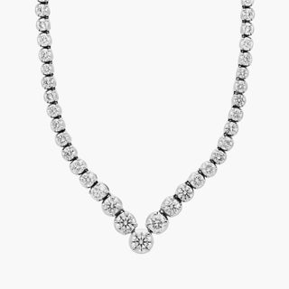 14k White Gold Diamond Chevron Eternity Necklace (10 Ct. Tw.)