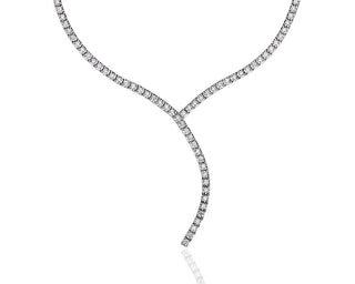 18k Italian White Gold Diamond Eternity Y-Necklace (2 Ct. Tw.)