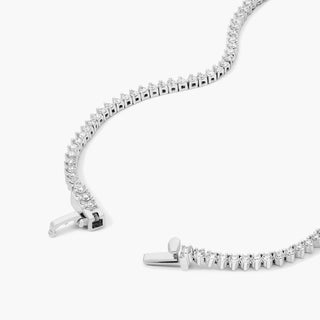 Tennis Necklace with Three Prongs Made of 14K White Gold and Lab-Grown Diamonds (5.00 CTW - F-G / VS1-VS2)