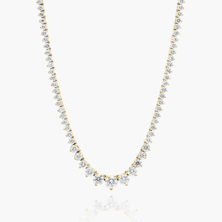 Tennis Necklace with Three Prongs Made of 14K Yellow Gold and Lab-Grown Diamonds (5.00 CTW - F-G / VS1-VS2)