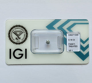 0.16ct Round Natural Diamond (Fancy Green Blue, Clarity VS1, Cut EX, IGI)