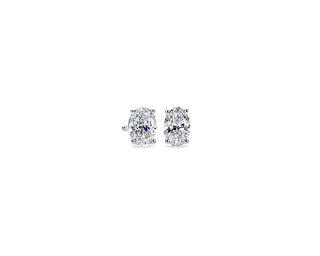 Oval Cut Diamond Stud Earrings In 14k White Gold (1 Ct. Tw.)