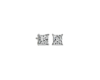 Princess Cut Diamond Stud Earrings In 14k White Gold (1 1/2 Ct. Tw.)