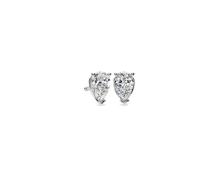 Pear Cut Diamond Stud Earrings In 14k White Gold (1 Ct. Tw.)