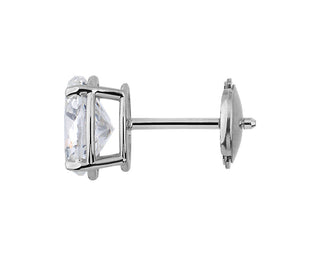 Oval Diamond Stud Earrings In 14k White Gold (2 Ct. Tw.) G/SI