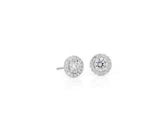 Diamond Halo Stud Earrings In 14k White Gold (1 Ct. Tw.)