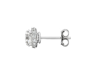 Round Hidden Halo Diamond Stud Earrings In 14k White Gold (1 5/8 Ct. Tw.)