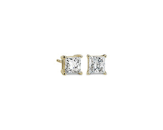 Princess Cut Diamond Stud Earrings In 14k Yellow Gold (2 Ct. Tw.)