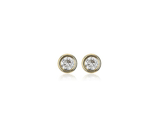 Diamond Bezel Set Stud Earrings In 14k Yellow Gold (3/4 Ct. Tw.)