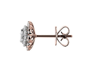 Double Halo Stud Earring In 14k White And Rose Gold (1 Ct. Tw.)