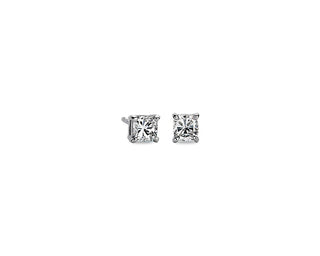 Lab Grown Diamond Cushion Cut Stud Earrings In 14k White Gold (3/4 Ct. Tw.)