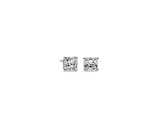 Lab Grown Diamond Cushion Cut Stud Earrings In 14k White Gold (1 Ct. Tw.)