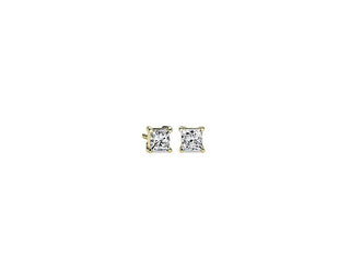 Lab Grown Diamond Princess Cut Stud Earrings In 14k Yellow Gold (1/2 Ct. Tw.)