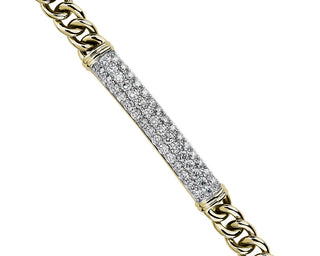 Men's Diamond Link Bar Bracelet In 14k Yellow Gold (2 3/8 Ct. Tw.)