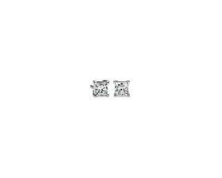 Lab Grown Diamond Princess Cut Stud Earrings In Platinum (1/2 Ct. Tw.)