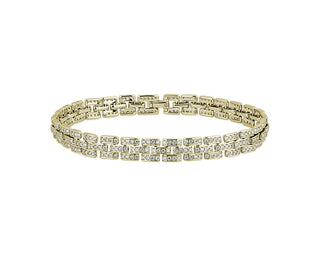 Diamond Panther Link Bracelet In 14k Yellow Gold (2 Ct. Tw.)