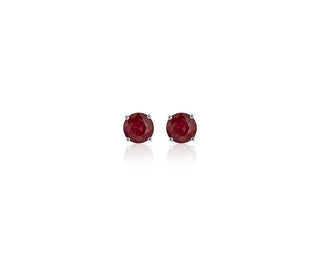 White gold 18k stud earrings with rubies (5mm)